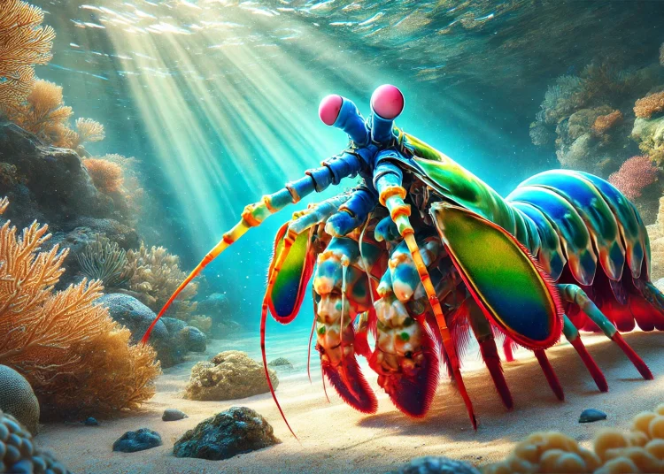 Mantis Shrimp in Underwater Environment
