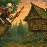 Baba Yaga Flying in a Mortar