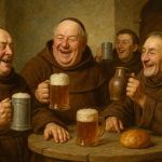 Medieval Monks Enjoying Ale