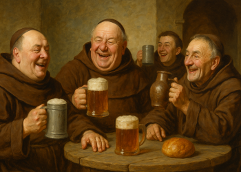 Medieval Monks Enjoying Ale