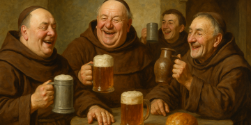 Medieval Monks Enjoying Ale