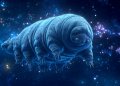 Tardigrade Floating in Space