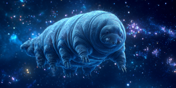 Tardigrade Floating in Space