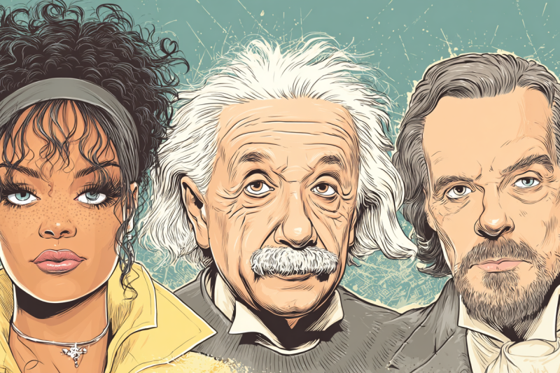 Rihanna, Albert Einstein and Leonardo da Vinci